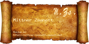 Mittner Zsanett névjegykártya